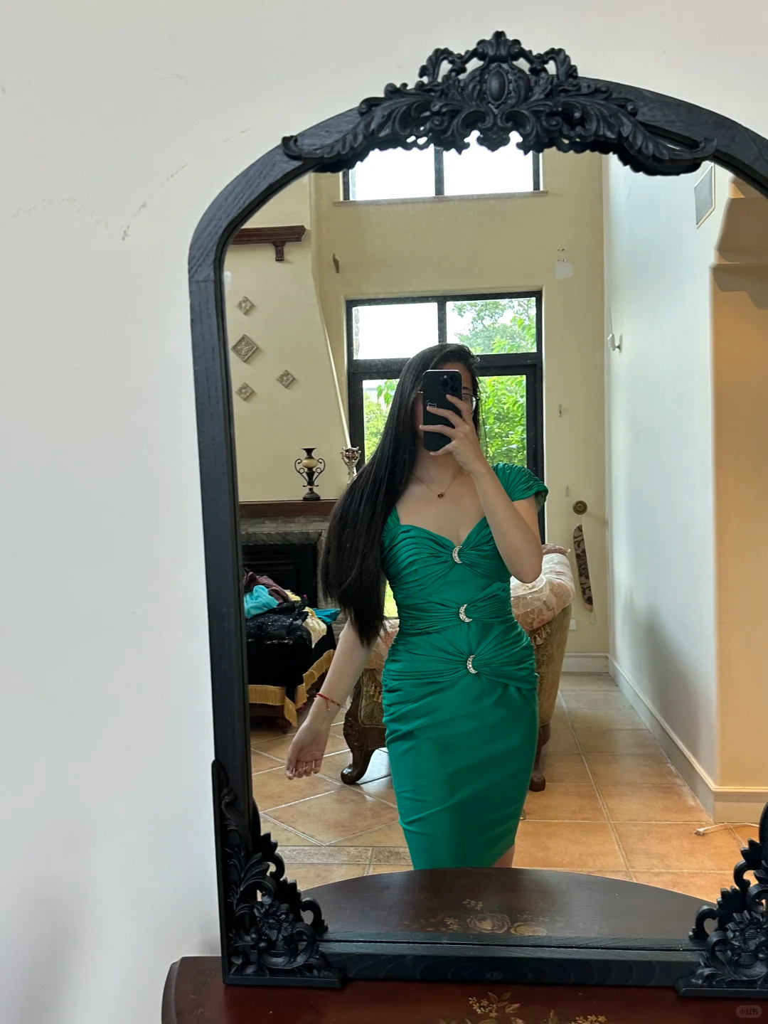 Vintage Green Sheath Straps Satin Homecoming Dress Graduation Prom Dress SH5262