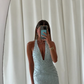 Light Baby Blue Mermaid Exquisite Beaded  V Neck Tulle Backless Long Prom Dress SH5358