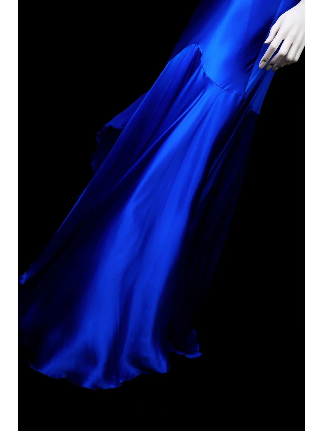 Vintage Stunning Blue Mermaid Halter Satin Open Back Prom Dress Evening Dress SH5129
