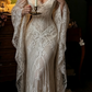 Vintage Charming Mermaid Long Sleeve White Lace Long Wedding Dress SH7092