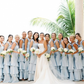 Baby Blue Mermaid Straps Tiered Satin Prom Dress Bridesmaid Dress SH2606