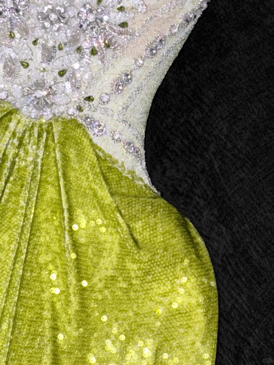 Gorgeous Mermaid Strapless Rhinestone Green Sequin Tulle Long Prom Dress Evening Dress SH3098
