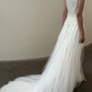Unique A Line Ivory Layered Chiffon Tulle Long Prom Dress Wedding Dress SH4581