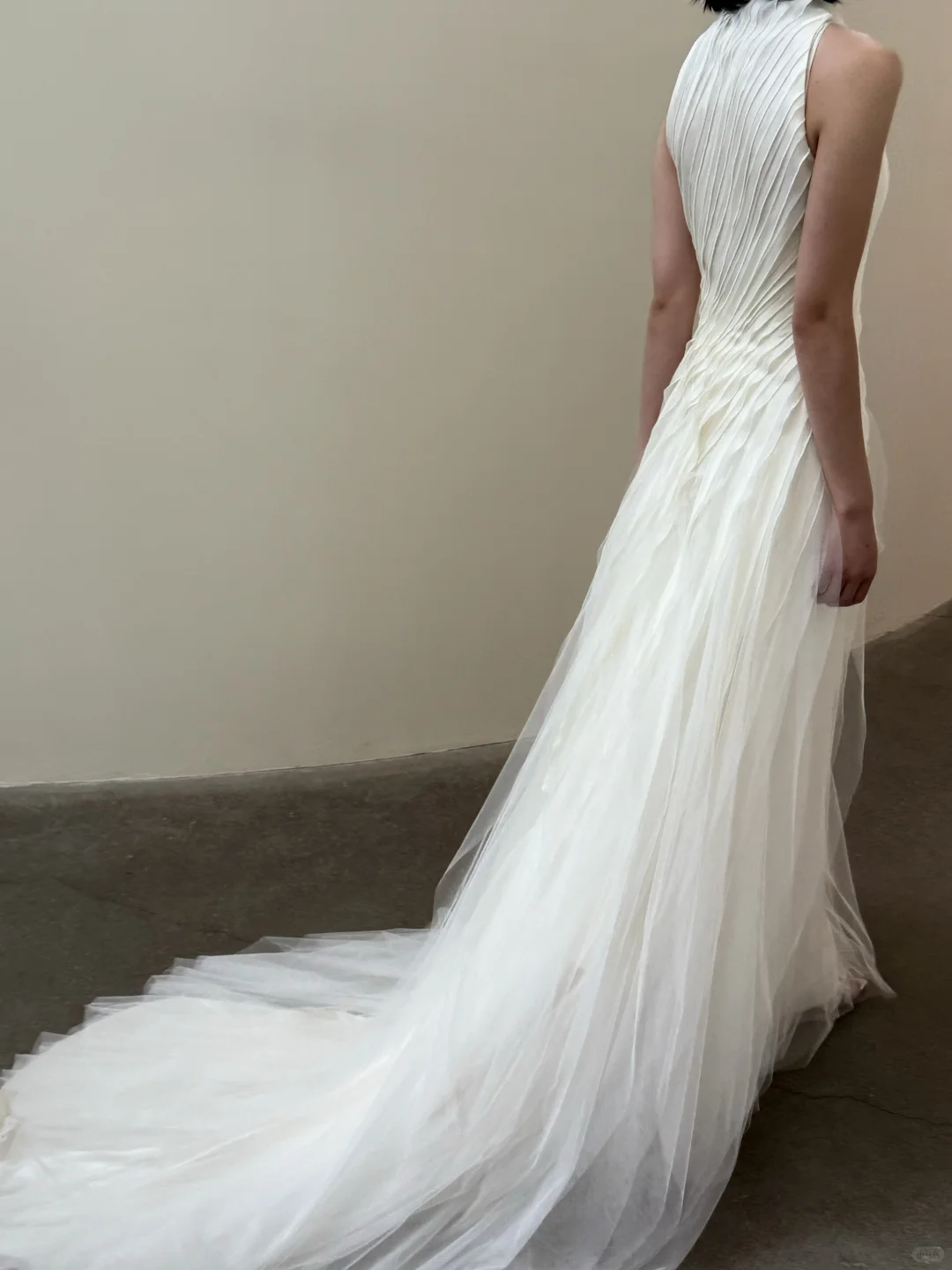 Unique A Line Ivory Layered Chiffon Tulle Long Prom Dress Wedding Dress SH4581