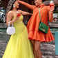 Cute A Line Spaghetti Strap Green Pleated Tulle Party Dress Evening Dress SH2878