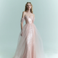 Shiny Pink Mermaid Off the Shoulder Tulle Sequin Party Dress Prom Dress Formal Gown SH4308