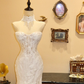 Elegant Mermaid Sweetheart Neck White Lace Tulle Long Prom Dress Wedding Dress SH7392