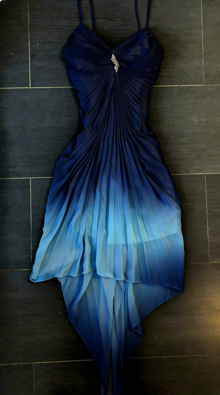 Orange Ombre A Line Spaghetti Strap Chiffon Homecoming Dress Cocktail – shinydress
