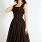 Vintage Simple Brown A Line Straps Tulle Short Homecoming Dress Outfits KS7535