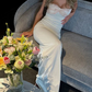 2025 New Simple Sheath Sweetheart Neck Lace Satin Long Prom Dress Evening Dress SH1143