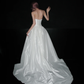 Cute A Line Sweetheart Neck Bow White Satin Long Wedding Dress SH4932