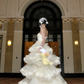 Princess A Line Strapless Layered Ivory Tulle Long Party Dress Birthday Dress SH2949