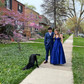 Dark Blue Satin Long Prom Dresses SH893