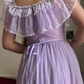 Vintage A Line Off the Shoulder Lilac Tulle Prom Dress Evening Dress Date Dress SH5633