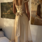 Vintage A Line V Neck Embroidered Tulle Satin Outfits Dress SH5269