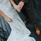 Charming Mermaid Halter Exquisite White Lace Backless Long Train Wedding Dress SH7139