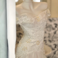 White Mermaid Off the Shoulder Appliques Layered Organza Wedding Dress Prom Dress SH3844
