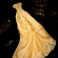 Dazzling Yellow A Line Sweetheart Neck Beaded Satin Prom Dress Party Evening Dress SH5994