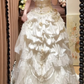 Glamorous Retro Ball Gown V Neck 3D Floral Layered Lace Satin Wedding Dress Prom Dress SH5886