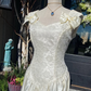 Retro Ivory Bow A Line Straps Lace Satin Wedding Dress Prom Dress SH5940