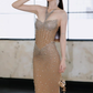Exquisite Mermaid Strapless Shiny Rhinestone Tulle Long Prom Dress Evening Dress SH4241
