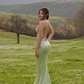 Dazzling Mermaid V Neck Appliques Green Sequin Prom Dress Evening Dress SH6332