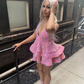 Sexy V-Neck Halter Pink Short Homecoming Dress Sequins Party Dress SH600