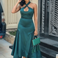 Simple Green Prom Dress Wedding Guest Dresses SH504