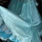Blue Princess A Line Sweetheart Neck Beaded Layered Organza Prom Dress Wedding Guest Dress SH4538