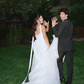 Simple Ball Gown Sweetheart Neck White Organza Slit Wedding Dress SH6986