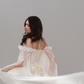 Dreamy Fairytale Ball Gown Exquisite Beaded Pearl White Satin Tulle Prom Dress Wedding Dress SH6682