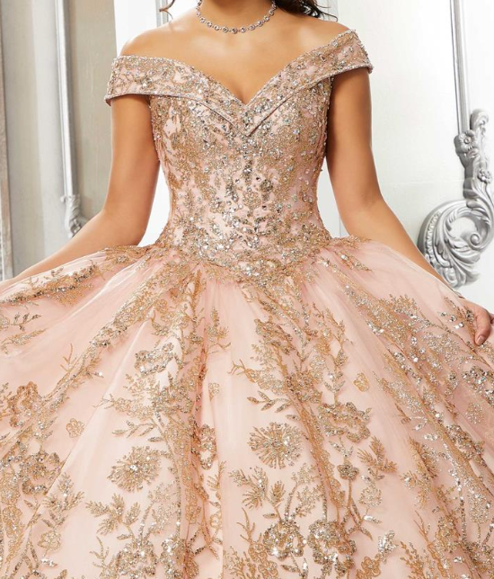 Navy Blue Ball Gown Off the Shoulder Beaded Sequin Tulle Sweet 16 Dress, Quinceanera Dress SH5126