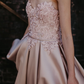 Pink A Line Sweetheart Neck Appliques Pearl Satin Party Dress Homecoming Dress SH2871