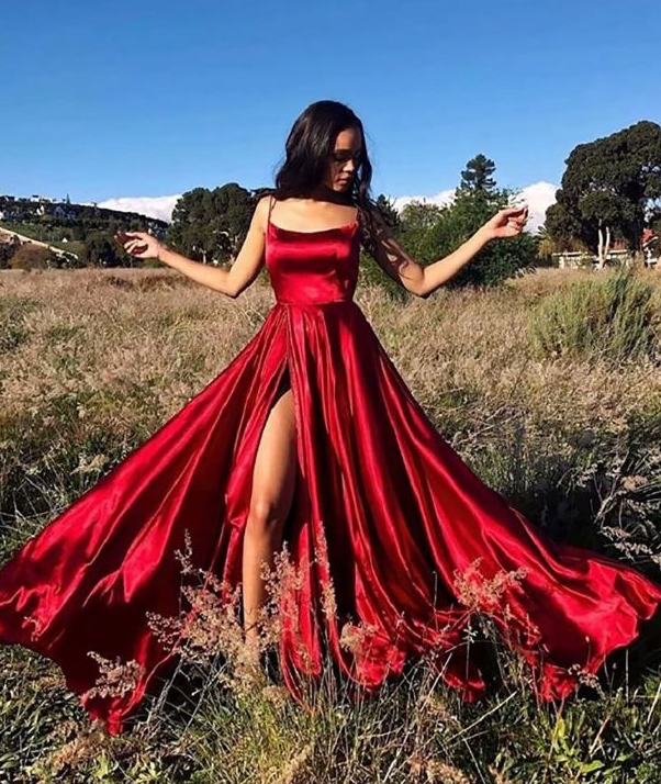 Long Prom Dresses Red Evening Dresses For Girls SH255