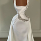 Gorgeous Sheath Train Bridal Wedding Dresses Gowns White Formal Prom Dresses SH1298
