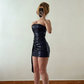 Charming Black Sheath Strapless Sequin Short Prom Dress Homecoming Dress Outfits SH6844