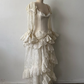 Vintage Apricot A Line Long Sleeve Layered Lace  Long Prom Dress Party Dress SH5536