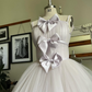 Stunning A Line Spaghetti Strap Bow Light Purple Tulle Long Party Dress Evening Dress SH2889