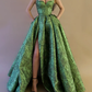 Vintage Spaghetti Straps Green Prom Dress Long Prom Dresses SH343