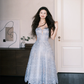 Blue A Line Sweetheart Neck Lace Prom Dress Party Dresses SH4584
