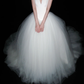 Classic Ball Gown Strapless White Satin Tulle Long Wedding Dress SH6667