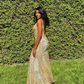 Charming V Neck Lace Mermaid Prom Dress Long Evening Dress SH1384