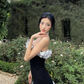 Sexy Classic White-Black Sheath Strapless Satin Short Homecoming Dress Outfits SH5478