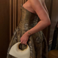 Elegant A Line Sweetheart Neck Print Floral Satin Long Prom Dress Evening Dress SH5326