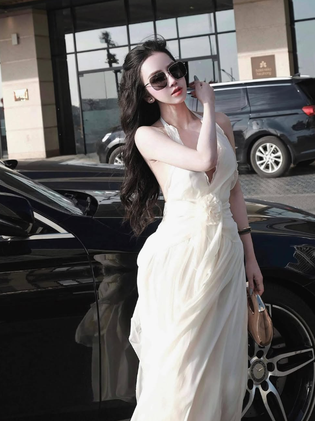 Simple White A Line V Neck Chiffon Open Back Long Prom Dress Date Dress SH4677