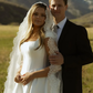 High-class Ball Gown Straps White Satin Long Wedding Dress SH7142