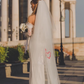 Elegant Mermaid Long Sleeve Sequin Lace Satin Wedding Dress SH6337