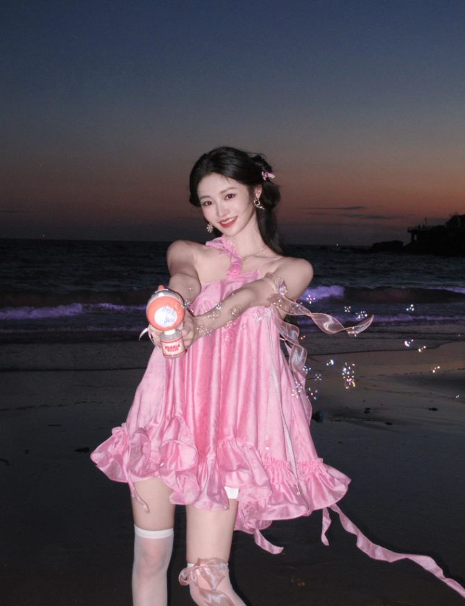 Cute Pink A Line One Shoulder Satin Short Homecoming Dress Vacation Dress SH4153