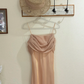Simple A Line Spaghetti Strap Light Champagne Gold Satin Evening Dress Party Dress SH2679
