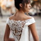 Stunning A Line Off the Shoulder Exquisite Beaded Satin Long Wedding Dress SH6040
